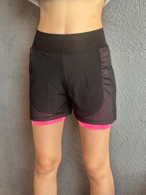 Gönülden Tasarım Iki Katmanlı Kadın Şort Spor Şort