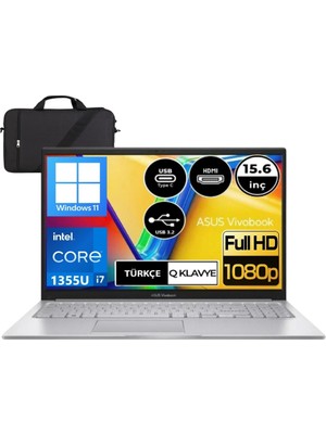 Asus Vivobook 15 X1504VA-NJ195W Intel Core I7 1355U 24GB Ram 512GB SSD 15.6'' Full Hd Windows 11 Taşınabilir Bilgisayar (Yenilenmiş)