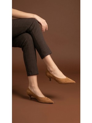 Emienza Smart Vegan Süet Sivri Burun Topuklu Ayakkabı