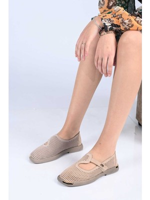 Bestello Bağcıksız Cırtlı Zımbalı Toka Detaylı Termo Taban Hakiki Deri Günlük 338-7085 Kadın Ayakkab