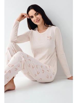 E-Bulurum Pierre Cardin 9061-S Kadın Uzun Kol Pijama Takım