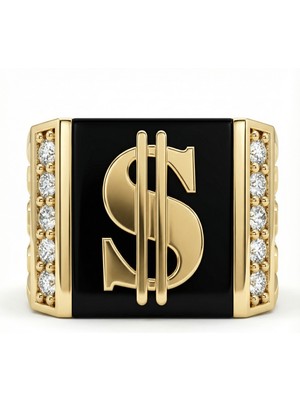 Winners Jewels Dolar Sembollü Taşlı Yüzük