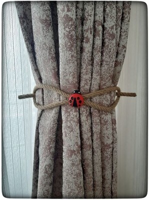 Braçol Kanat Perde Tokası Tül Perde Tutucu Perde Süs Uğur Böceği Ile Uğur Gelsin