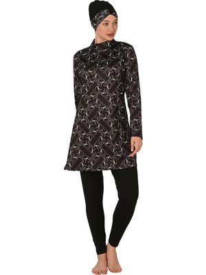 E-Bulurum Fantasy 3419 Bayan Desenli Tesettür Mayo