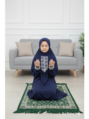 Defka Dantelli Kız Çocuk Namaz Elbisesi - Ilk Namazım Serisi Özel Tasarım