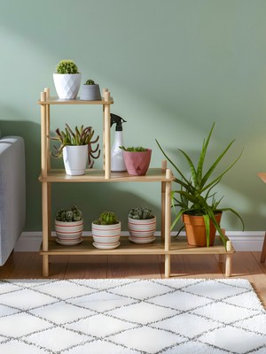 Asudehome Saksı Standı Bahçe 3 Katlı Saksılık Çiçek Rafı Ahşap Saksılık Çiçeklik No1