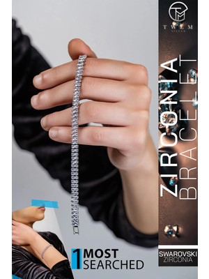 Swarovski Baget Taş Detaylı Şık ve Zarif Kadın Bileklik