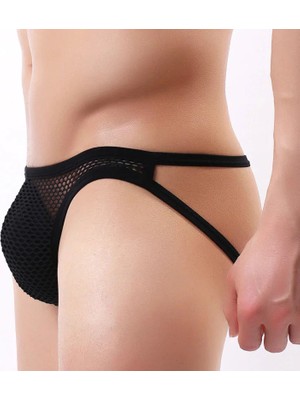 E-Bulurum Bacio Fantezi Arkası Açık Seksi File Erkek Kilot ( Pedsiz ) BC10130