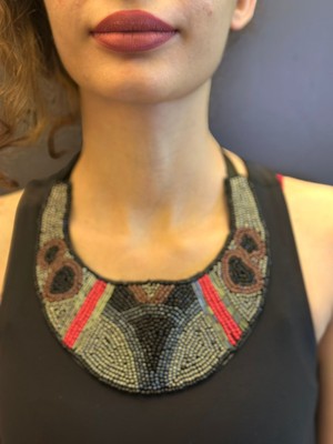 Gönülden Tasarım Boncuk Işleme Bağlama Kadın Etnik Kolye