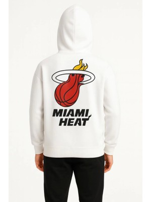 Deridün Yıldız Shoes Üç Iplik Kapüşonlu Ön ve Arka Baskılı Sweatshirt Hoodie - Beyaz