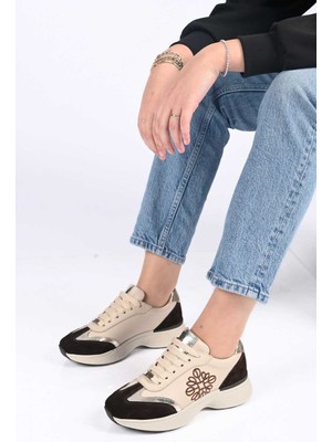 Bestello Bağcıklı Termo Taban Hakiki Deri Sneaker 338-7109 Kadın Ayakkabı
