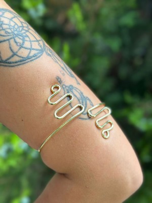 Gönülden Tasarım Çelik Altın Yılan Kol Bileziği