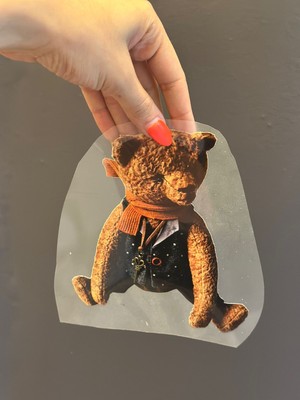 Gönülden Tasarım Ütü Ile Yapışan Tasarım Ayı Transfer Baskı Arma 17X15 cm