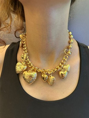 Gönülden Tasarım Çelik Kalpli Kadın Kolye 18 cm