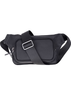 BloominBag Bloombag Noir Black Hakiki Deri Crossbody Belt Bag