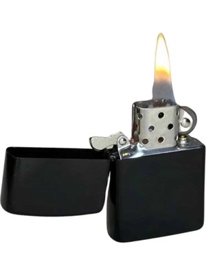 Balkan Grup Doldurulabilir Siyah Benzinli Çakmak Metalik