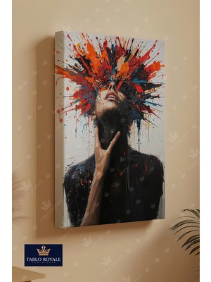 Tablo Royale  Duyguların Patlama Anı Kadın Silüet Kanvas Tablo - Salon Tablo - Ofis Tablo