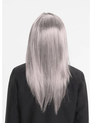 E-Bulurum Platin Gri Gümüş Uzun Parti Peruğu