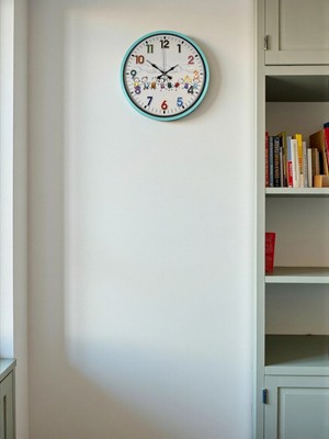 MegaSepet Mey Ithalat® 36 cm Turkuaz Çocuk Odası Duvar Saati