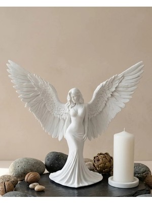 Hobilinka Minimalist Melek Insan Figürlü 3D Heykel Dekoratif Biblo Ev Dekoru