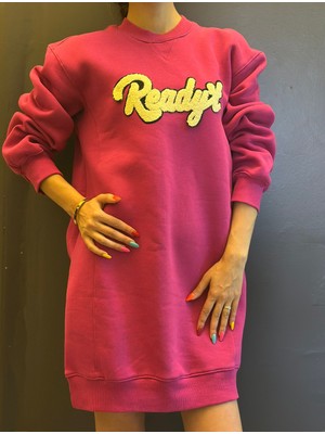 Gönülden Tasarım Punch Dokuma Fuşya Kadın Tunik Elbise S/m/l Uyumlu