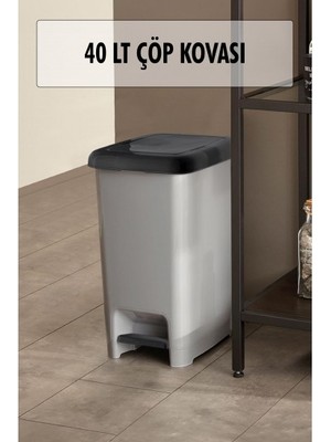 Epilons 40 Litre Basmalı Çöp Kovası