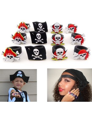 E-Bulurum Kuru Kafa Şekilli Çocuk Uyumlu Plastik Korsan Yüzüğü