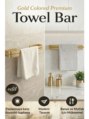Edil tasarım Metal Şık Dayanıklı Havluaskısı,kendindenyapışkanlı,Gold ve Siyah  Renk