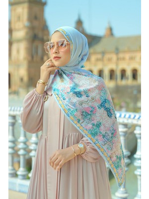 Buttonscarves Sevilla Saten Şal - Cielo
