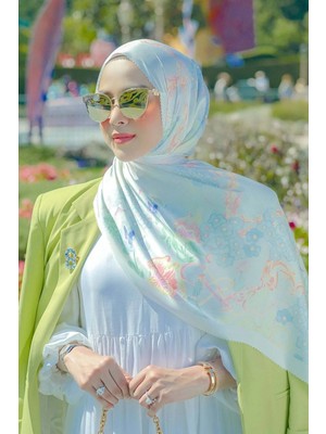 Buttonscarves Wonderland Saten Şal - Marshmallow
