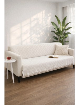 Miracolo Home Pamuklu Koltuk Örtüsü Şalı Kaymaz Dokulu Çok Amaçlı Kanepe Çekyat Örtüsü