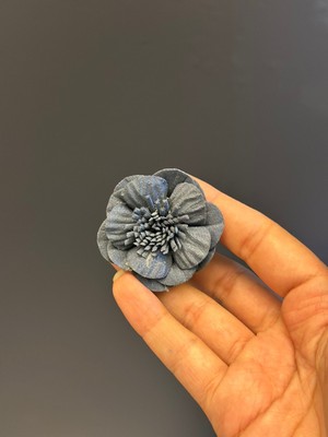 Gönülden Tasarım Mavi Gül Kadın Broş 4 cm