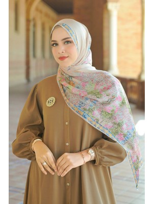 Buttonscarves Sevilla Saten Şal - Milk Tea