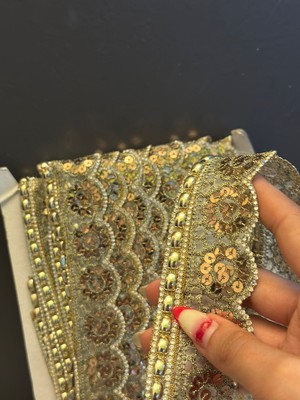 Gönülden Tasarım En 4 cm Ütü Ile Yapışan Osmanlı Desenli Şerit Dikiş Aksesuarı 1 Metre