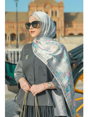 Buttonscarves Sevilla Saten Şal - Blanco