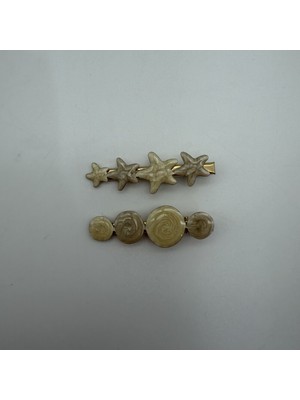 Mare Accessories Deniz Yıldızı ve Gül Figürlü 2’li Toka Seti