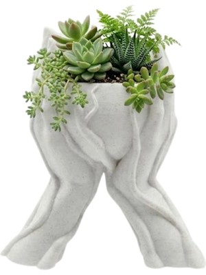 Rivera Tech Rvrthc Sanatsal El Figürlü 3D Baskı Dekoratif Saksı Vazo Ev Ofis Dekoru