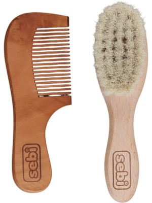 Indispensablely Sebi Bebe Doğal Keçi Kılı Tarak Seti