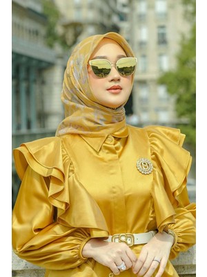 Buttonscarves Autograph Kare Eşarp - Jaune