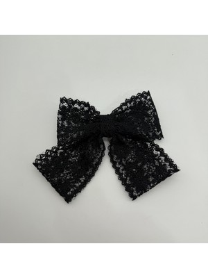 Mare Accessories Siyah Dantel Fiyonk Saç Tokası