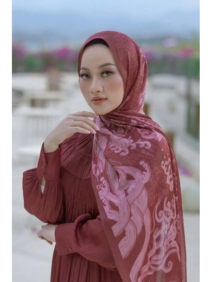 Buttonscarves Wave Saten Şal - Maroon
