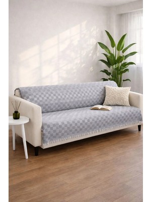 Miracolo Home Pamuklu Koltuk Örtüsü Şalı Kaymaz Dokulu Çok Amaçlı Kanepe Çekyat Örtüsü