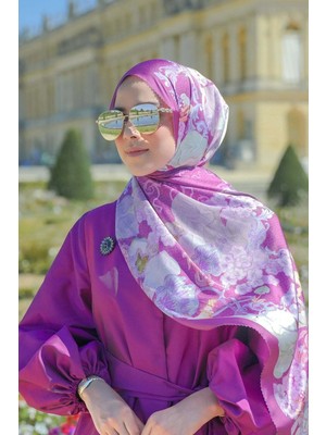 Buttonscarves Wonderland Saten Şal - Grape Juice