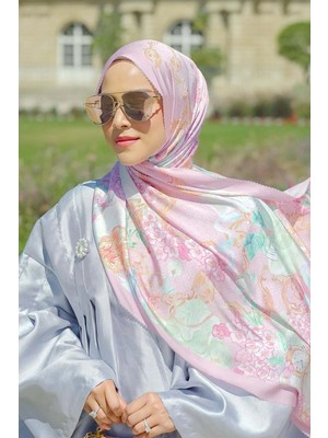 Buttonscarves Wonderland Saten Şal - Pink Nectar