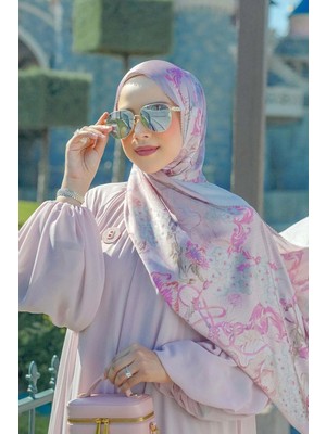 Buttonscarves Wonderland Saten Şal - Mauve Rose