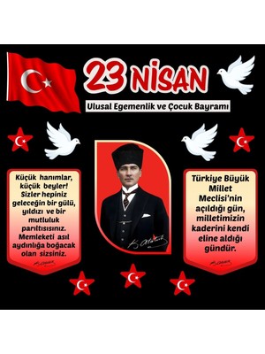 Ti Play 23 Nisan Çocuk Bayramı Parçalı Pano Süsü Model 02 | Okul ve Sınıf Panosu Figür Seti