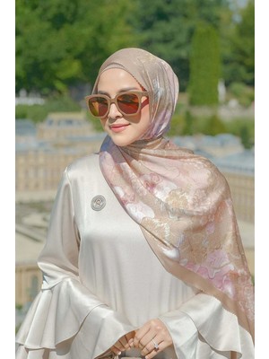 Buttonscarves Wonderland Saten Şal - Golden Brown