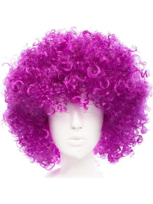 MegaSepet Mey Ithalat® Koyu Mor Renk Violet Afro Bonus Saç Peruk