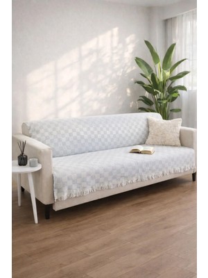 Miracolo Home Pamuklu Koltuk Örtüsü Şalı Kaymaz Dokulu Çok Amaçlı Kanepe Çekyat Örtüsü