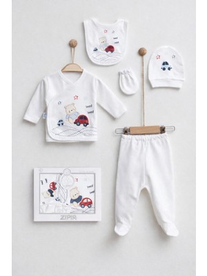 Rain Baby Bebek Takım Pamuklu 5 Parça Erkek Bebek Set 0-3 Aylık